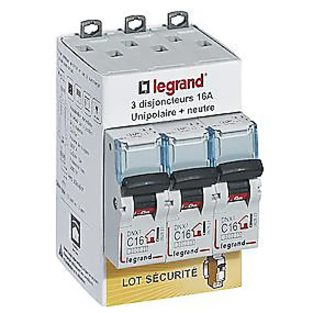 Legrand Disjoncteur Et Coupe-Circuit-Disjoncteur DNX3 unipolaire + neutre 16A vendu par 3 pièces