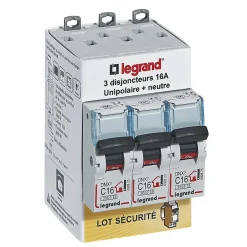 Legrand Disjoncteur Et Coupe-Circuit-Disjoncteur DNX3 unipolaire + neutre 16A vendu par 3 pièces