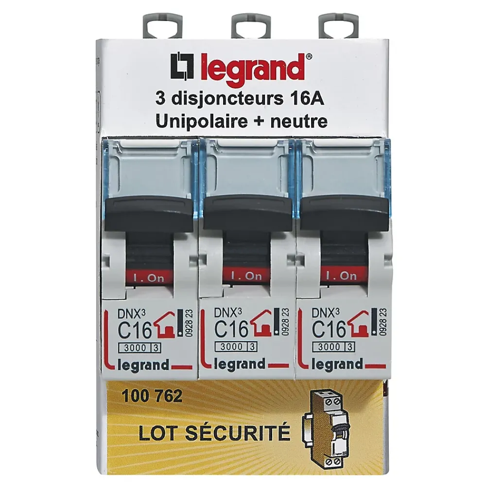 Legrand Disjoncteur Et Coupe-Circuit-Disjoncteur DNX3 unipolaire + neutre 16A vendu par 3 pièces