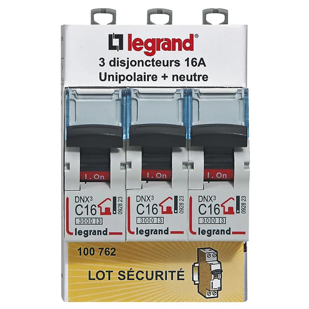 Legrand Disjoncteur Et Coupe-Circuit-Disjoncteur DNX3 unipolaire + neutre 16A vendu par 3 pièces