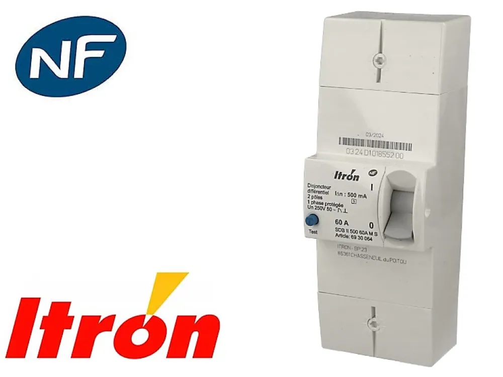 Actaris-Itron Disjoncteur EDF monophasé sélectif 60A Itron Actaris