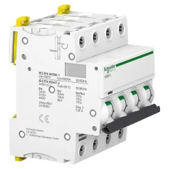 Schneider Electric Disjoncteur Et Coupe-Circuit-Disjoncteur modulaire tétrapolaire Schneider Acti9 iC60N 20A courbe C