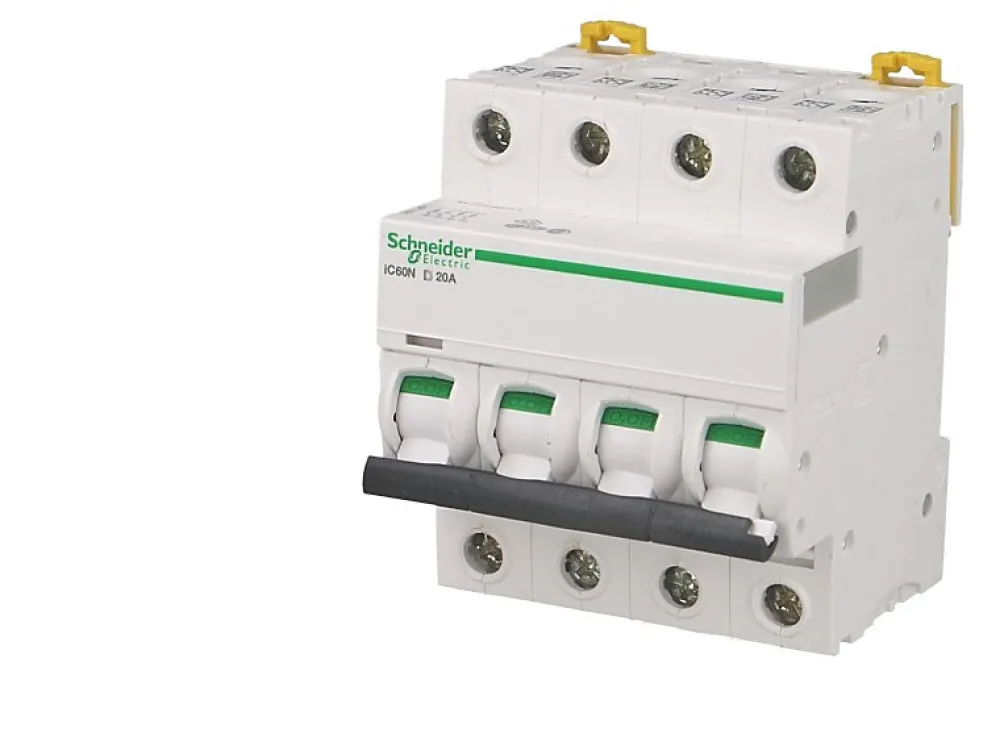 Schneider Electric Disjoncteur modulaire tétrapolaire Schneider Acti9 iC60N 16A courbe D