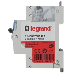 Legrand Disjoncteur Et Coupe-Circuit-Disjoncteur Phase + neutre 10A
