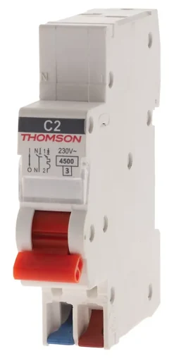 Thomson Disjoncteur Et Coupe-Circuit-Disjoncteur 1P+N bornes auto 2A Easy Connect