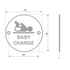 Thirard Disque de signalisation Espace Bébé , à visser, inox brossé, marquage noir, diamètre 76mm -