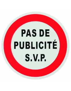 Thirard Disque de signalisation Pas de publicité, polystyrène rigide adhésif, diamètre 80mm -