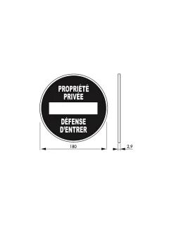 Thirard Disque de signalisation Propriété privée, polystyrène rigide adhésif, diamètre 180mm -