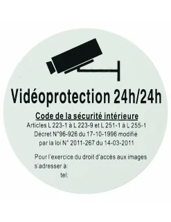 Thirard Panneau De Signalisation-Disque de signalisation Vidéoprojection 24/24, polystyrène rigide adhésif, diamètre 80mm -
