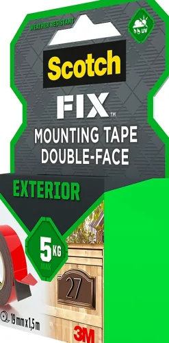 3M Ruban Adhésif-Double face extérieur 19 mm x 1.5 m noir, 5 kg