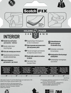 Scotch Double face intérieur 3M 19 mm x 5 m blanc, 7 kg