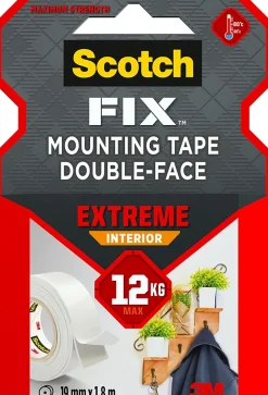 Scotch Double face intérieur 3M 19 mm x 1.5 m blanc, 12 kg