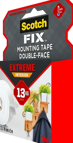 Scotch Double face intérieur Extrême 19 mm x 5 m blanc, 13 kg