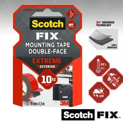 Scotch Double face intérieur Extrême 19 mm x 1.5 m noir, 10 kg