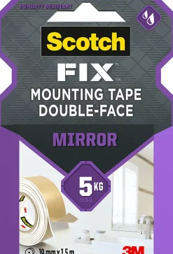 Scotch Double face miroir 3M 19 mm x 1.5 m blanc, 5 kg
