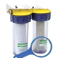 Polar Double filtre anti-tartre 3/4'' avec équerre cartouche et clé - - FD34C