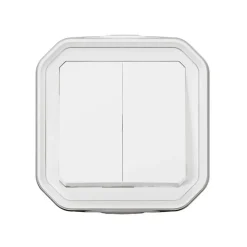 Legrand Double interrupteur Plexo blanc en saillie