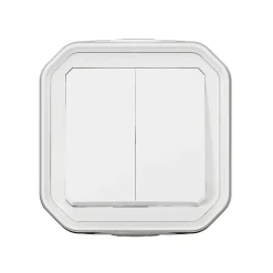 Legrand Double interrupteur Plexo blanc en saillie