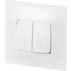Legrand Double interrupteur ou va-et-vient Neptune 0 913 21 coloris blanc 10 A