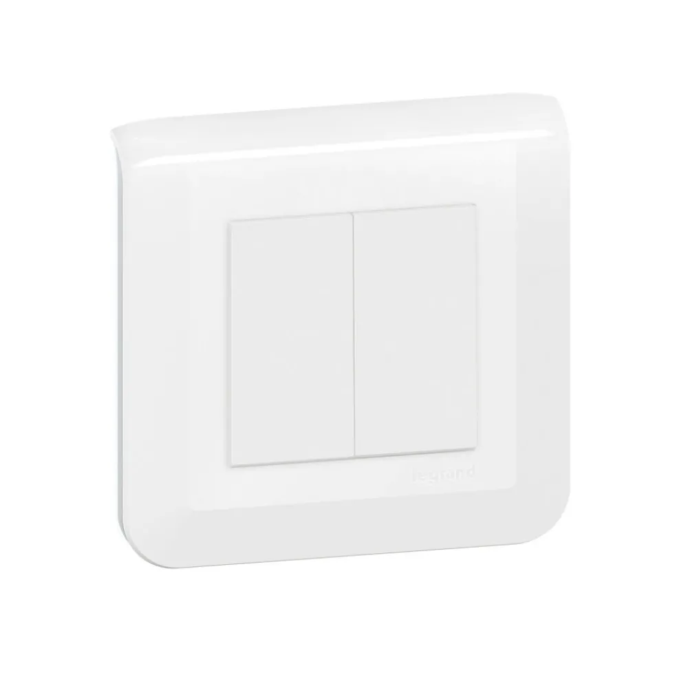 Legrand Double interrupteur va-et-vient à vis Mosaïc blanc