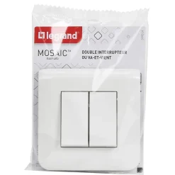 Legrand Double interrupteur va-et-vient à vis Mosaïc blanc