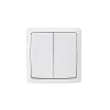 Jacobsen Interrupteur En Saillie-Double interrupteur va-et-vient monobloc en saillie étanche Sigurd blanc complet