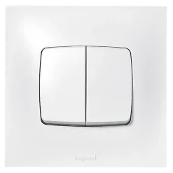 Legrand Interrupteur Encastrable-Double poussoir Neptune Blanc