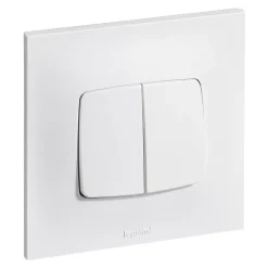 Legrand Interrupteur Encastrable-Double poussoir Neptune Blanc