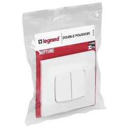 Legrand Interrupteur Encastrable-Double poussoir Neptune Blanc