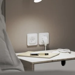 Jacobsen Prise Encastrable-Double prise avec terre Kennet blanc complet