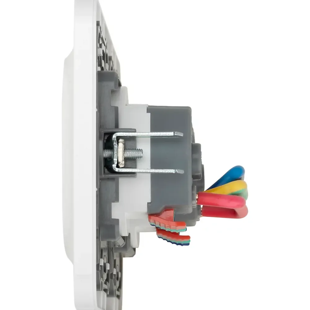 Jacobsen Prise Encastrable-Double prise avec terre Kennet blanc complet