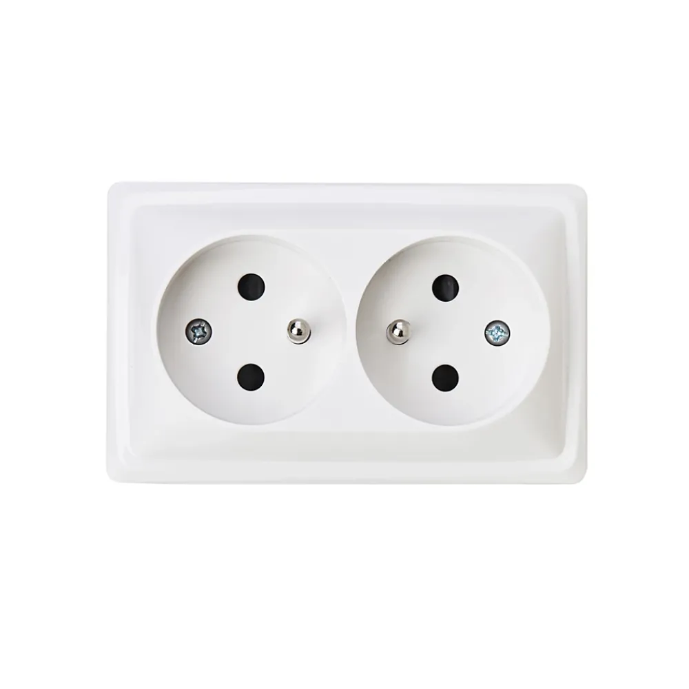 Jacobsen Prise En Saillie-Double prise monobloc en saillie Sigurd blanc complet