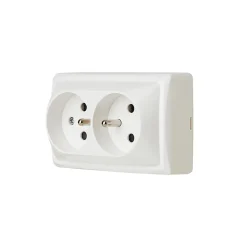 Jacobsen Prise En Saillie-Double prise monobloc en saillie Sigurd blanc complet