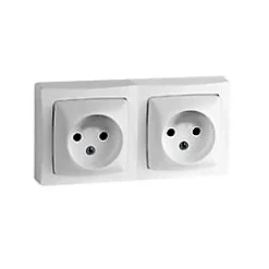 Legrand Double prise 2 pôles horizontale ASL blanc