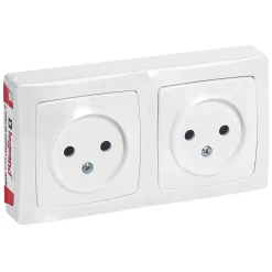 Legrand Double prise 2 pôles horizontale ASL blanc