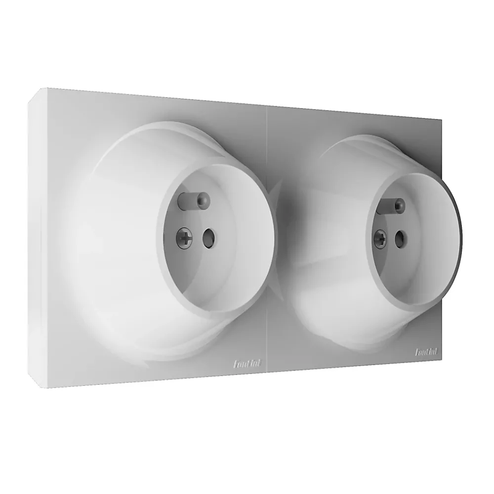 Fontini Double prise 2 pôles+terre Neo Evo blanc