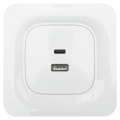 Jacobsen Prise Encastrable-Double prise USB-A+C Kennet blanc complet
