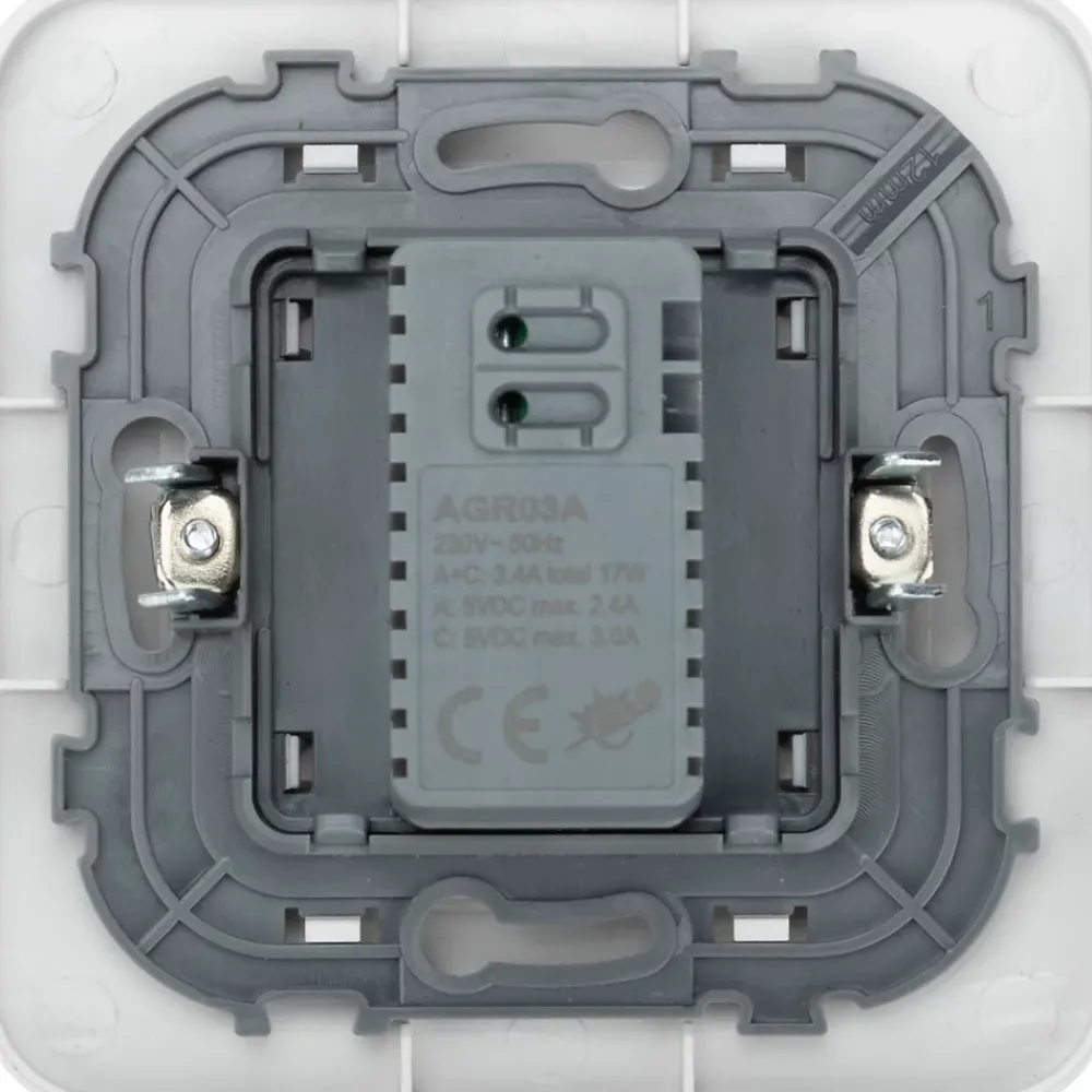 Jacobsen Prise Encastrable-Double prise USB-A+C Kennet blanc complet