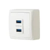 Jacobsen Prise En Saillie-Double prise USB-A monobloc en saillie Sigurd blanc complet