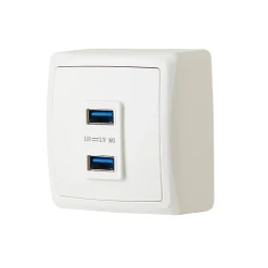 Jacobsen Prise En Saillie-Double prise USB-A monobloc en saillie Sigurd blanc complet