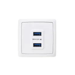 Jacobsen Prise En Saillie-Double prise USB-A monobloc en saillie Sigurd blanc complet