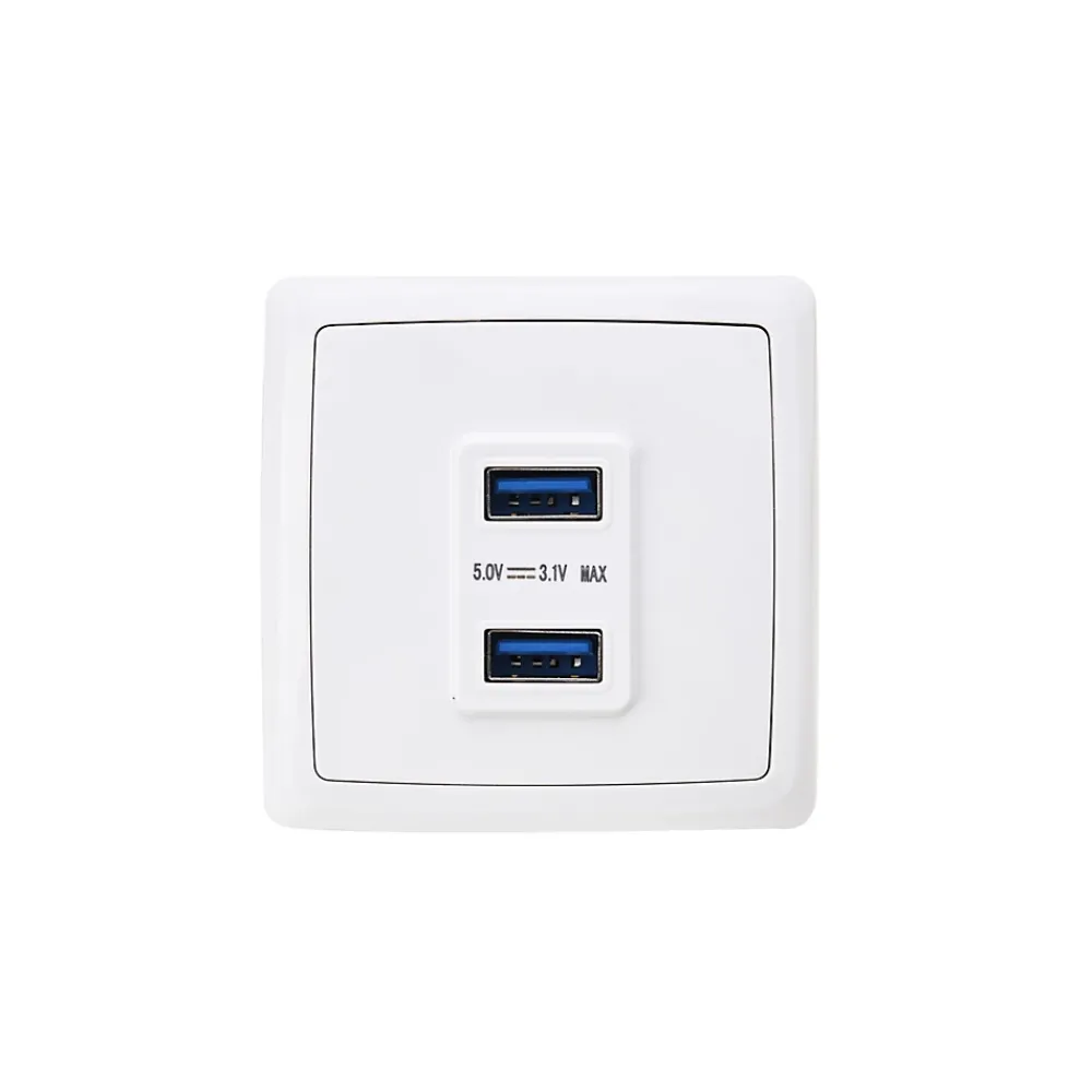 Jacobsen Prise En Saillie-Double prise USB-A monobloc en saillie Sigurd blanc complet