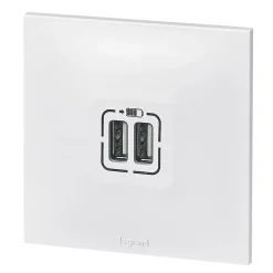 Legrand Double prise USB Neptune Blanc mat