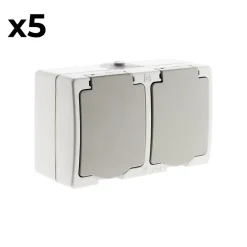 Zenitech Boite D'Encastrement-5 doubles prises 2P+T raccordement rapide
