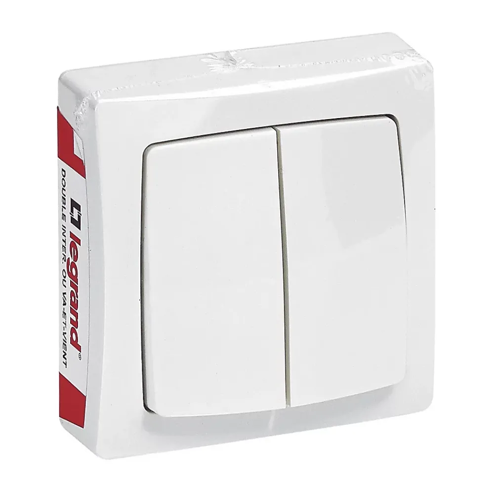 Legrand Interrupteur En Saillie-Double va-et-vient ASL blanc