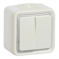 Legrand Interrupteur Étanche-Double va et vient complet Plexo saillie blanc