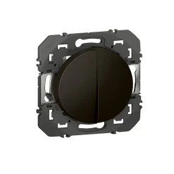 Legrand Interrupteur Encastrable-Double Va-et-vient Dooxie noir