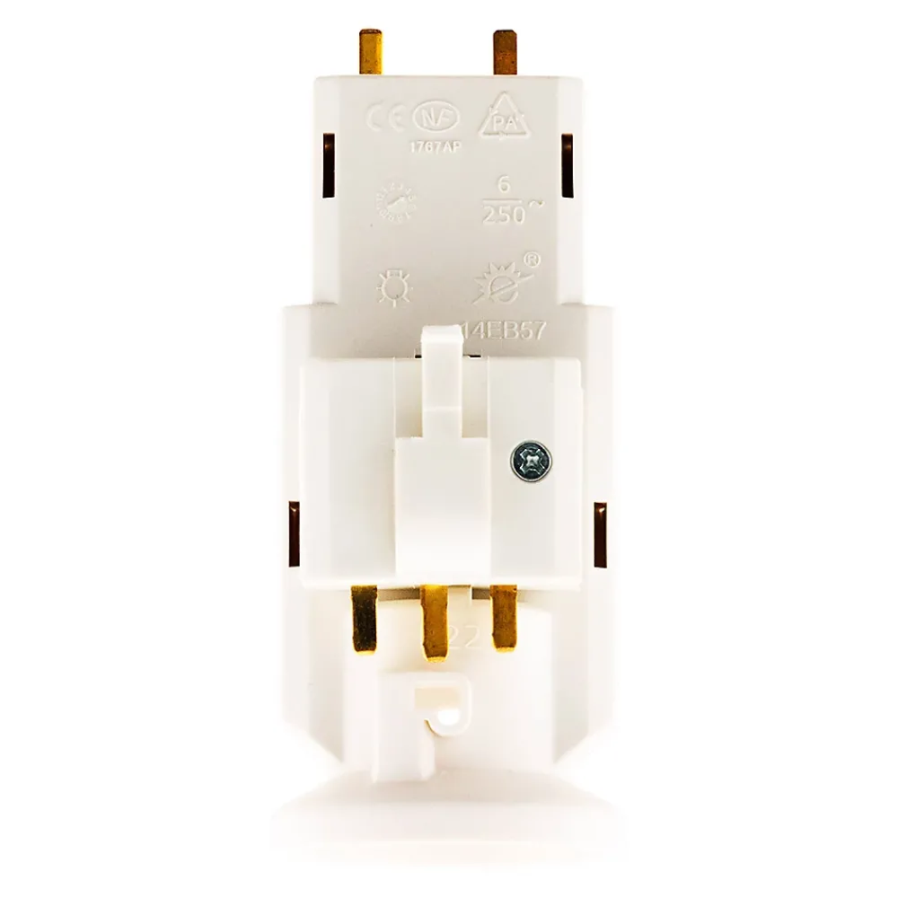 Zenitech Douille Électrique-Douille avec Fiche DCL 6A 250V B22 - Blanc -