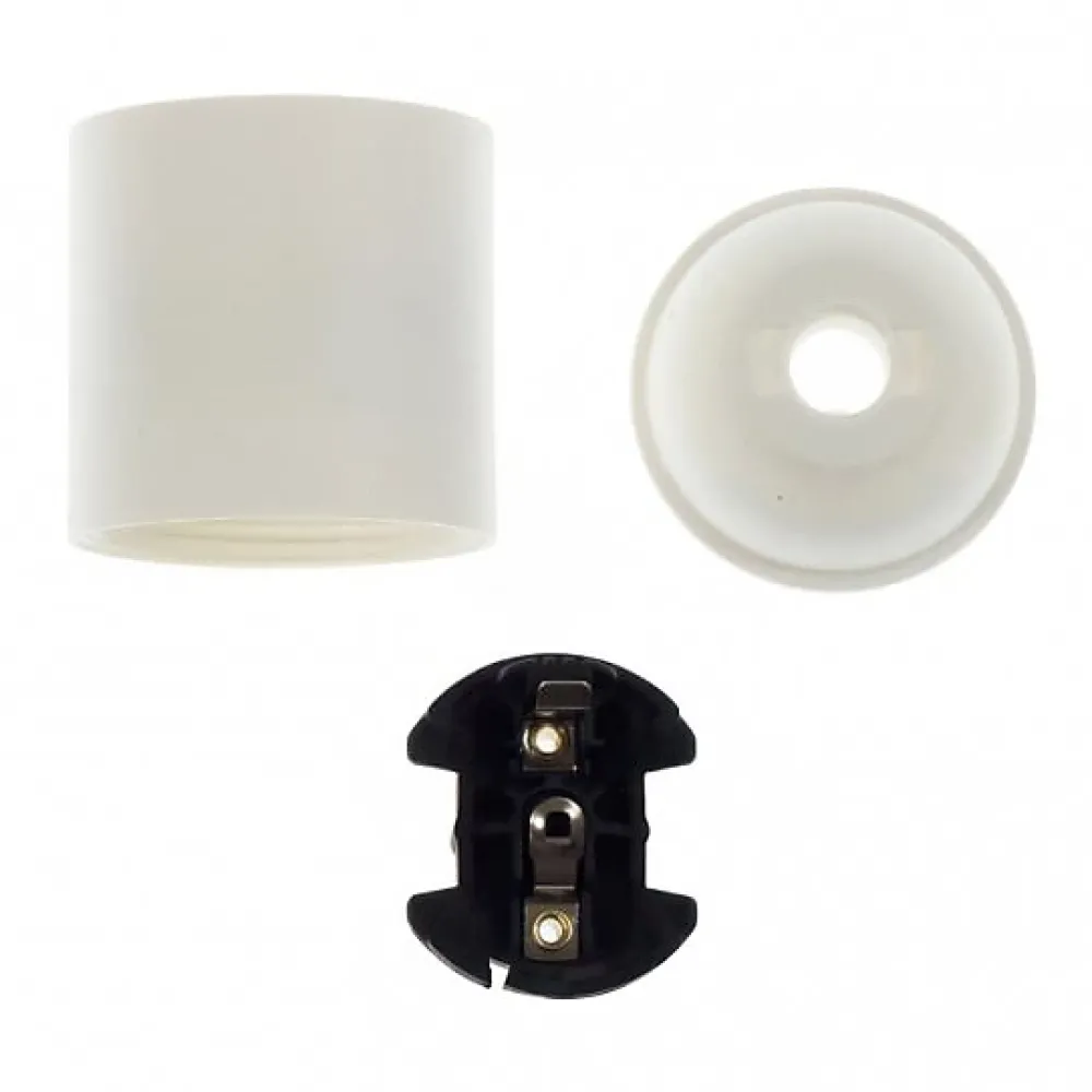 Lnd Douille Électrique-Douille Blanche E27 en Thermoplastique à Chemise Lisse Idéale pour Vos Créations DIY