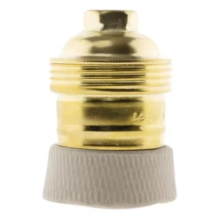 Zenitech Douille Électrique-Douille E27 en laiton avec collerette porcelaine -